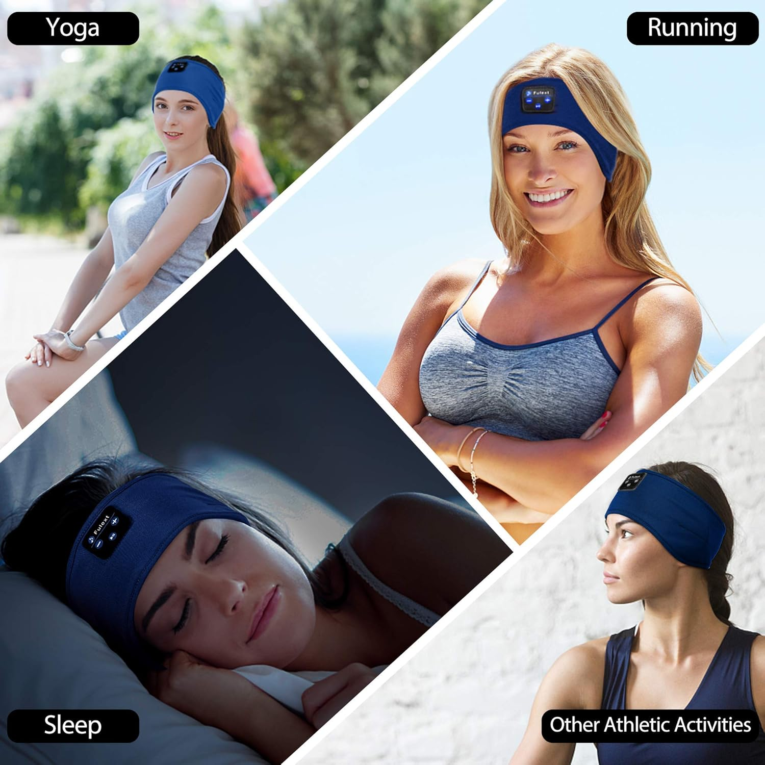 Fulext Sleep Headphones Bluetooth Headband, Long Time Play Sleeping Headsets with Built in Speakers, Perfect for Workout, Running, Yoga, Ideal for Active Individuals, Comfortable for Side Sleepers image number 5