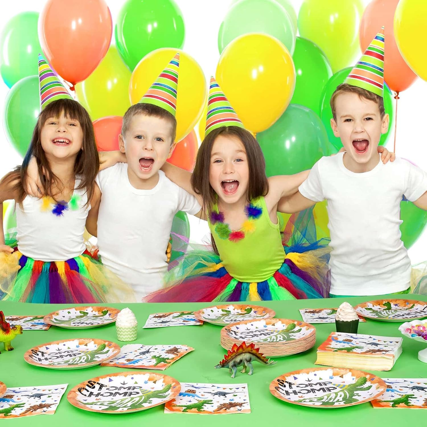 Watercolor Dinosaur Party Supplies - 50 PCS Dinosaur Birthday Party Decorations for Boys Kids Disposable Paper Napkins for Dino Themed Party Baby Shower Family Dinner Summer Party Favor image number 2