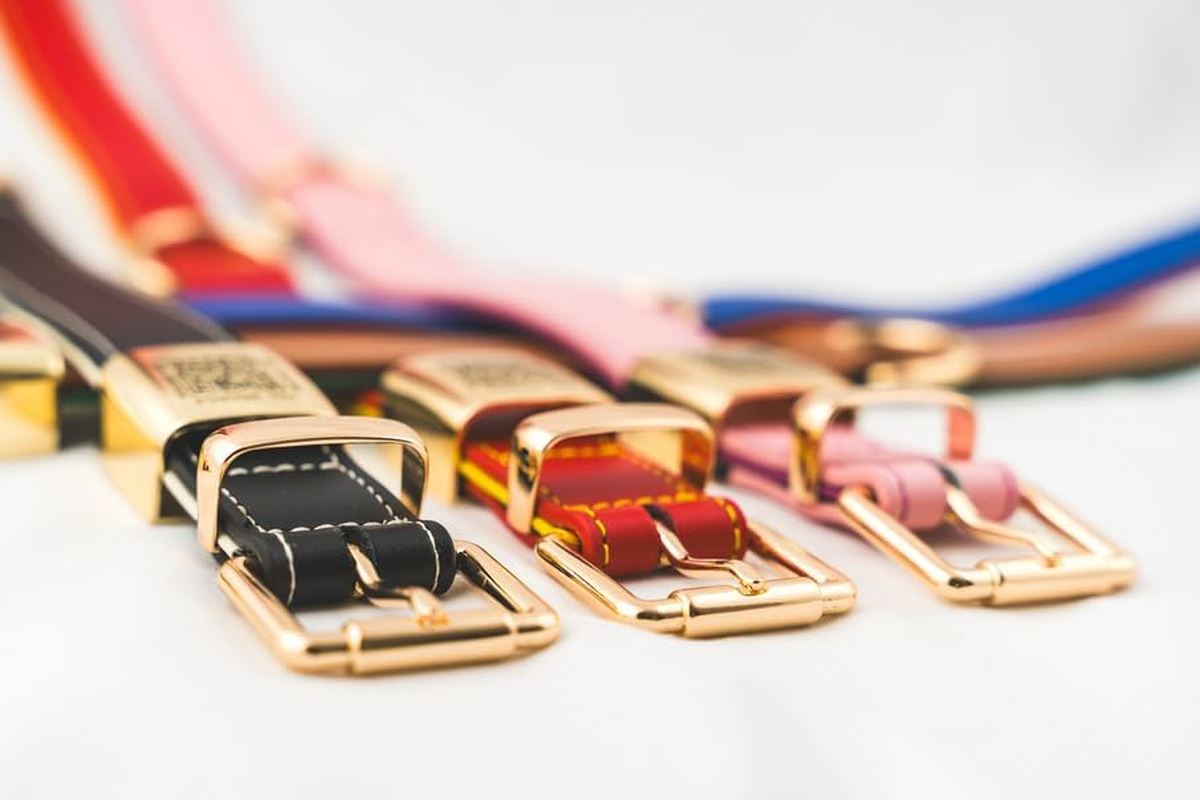 Scancollar QR Code Pet ID Genuine Leather Smart Collars with Location Tracking with Pet Online Profile, Soft Padded, Stylish, Breathable for Small Medium Large Dogs (Large, Pink & Violet) image number 4