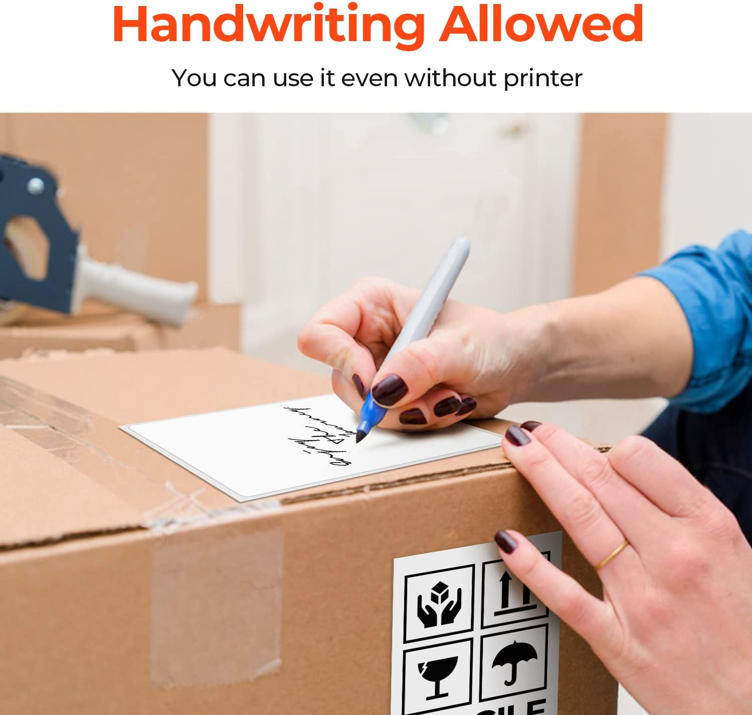 MUNBYN 4"X6" Direct Thermal Shipping Label Compatible with Dymo Labelwriter 4XL 1744907,1755120, Perforated Postage Thermal Labels for MUNBYN Permanent Adhesive, 220 Labels/Roll