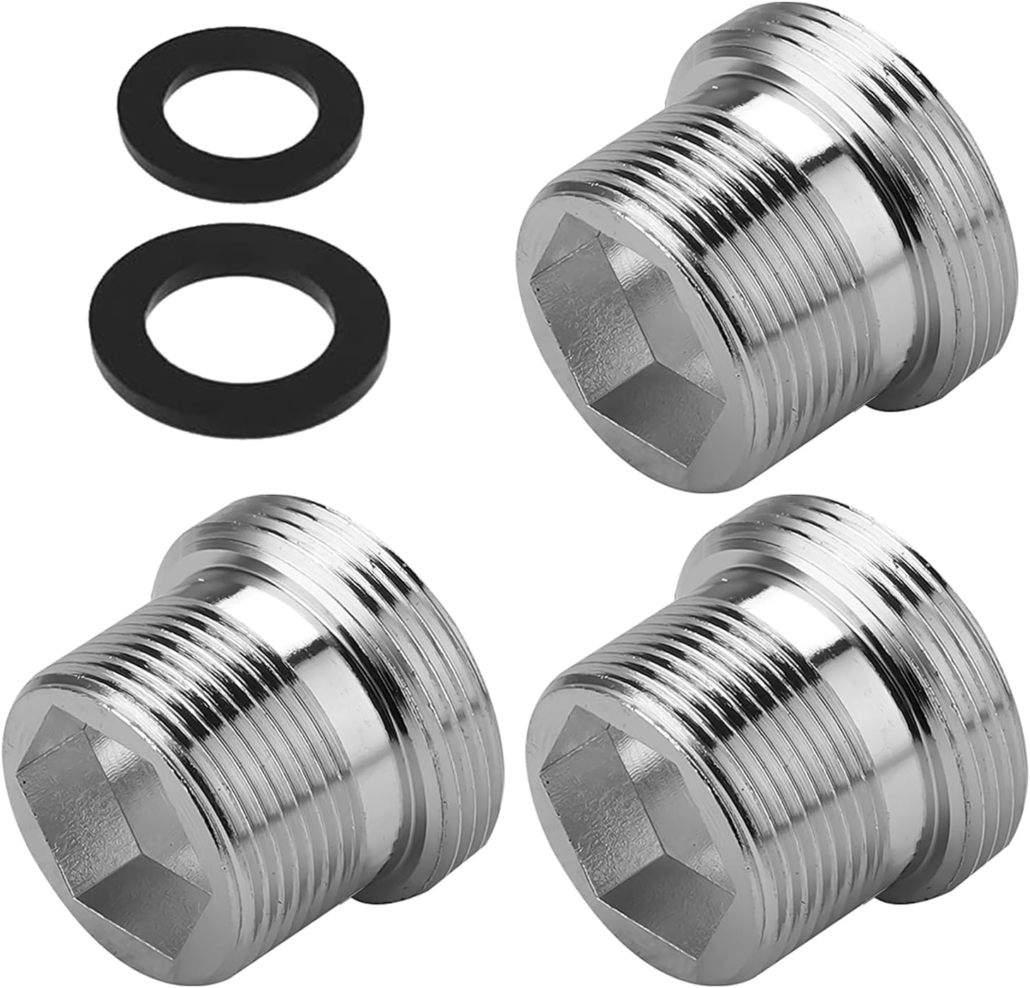 Sinirttou Pack of 3 Tap Adapters, M24 to M22 Male Thread Tap Double Thread Adapter Male Thread with Rubber Seal for Water Filter, Kitchen Sink Aerator Adapter image number 3