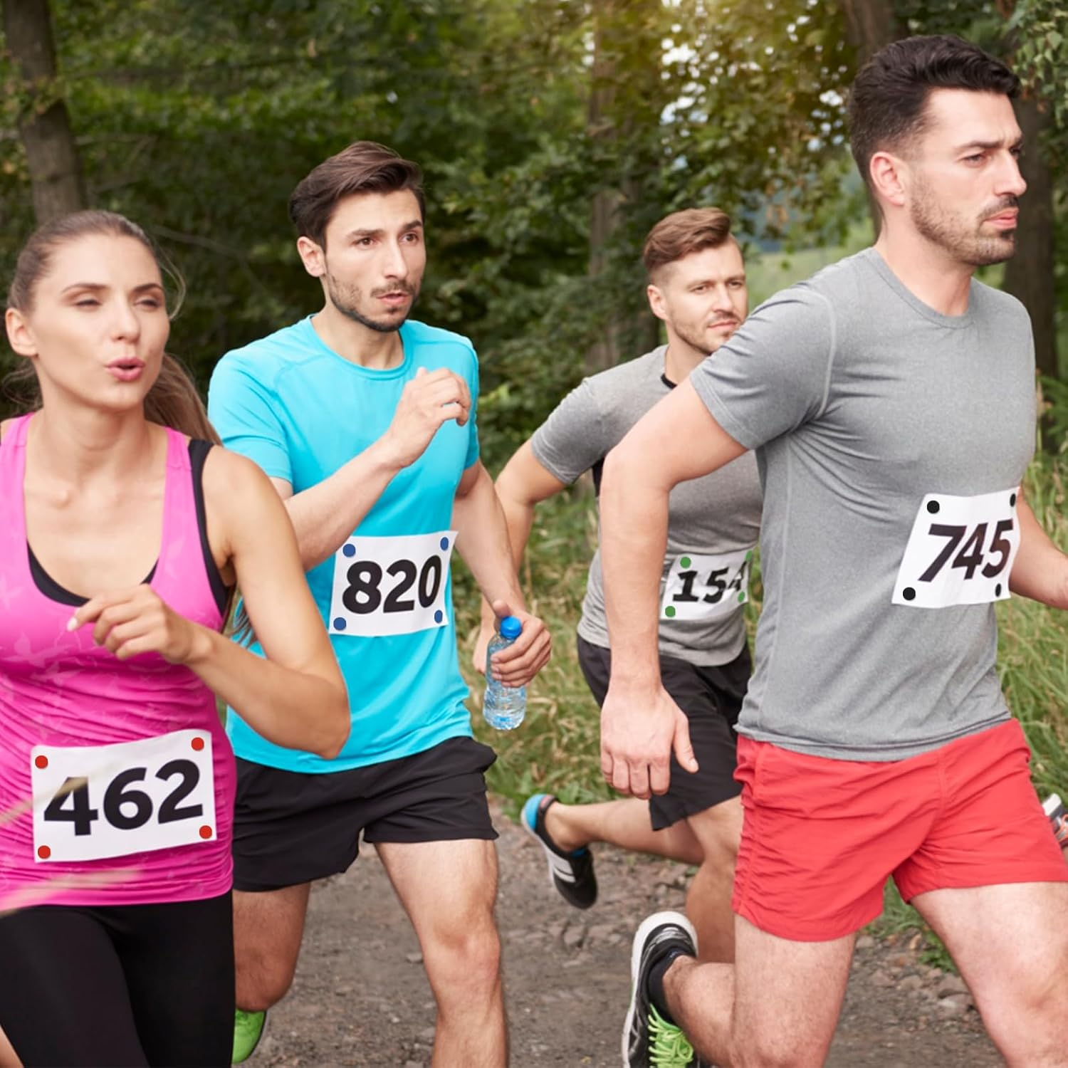 WELANE Race Bib Clips, 24 Pairs Mini Plastic Race Number Buckles for Marathon, Track and Field Event (Bulk)