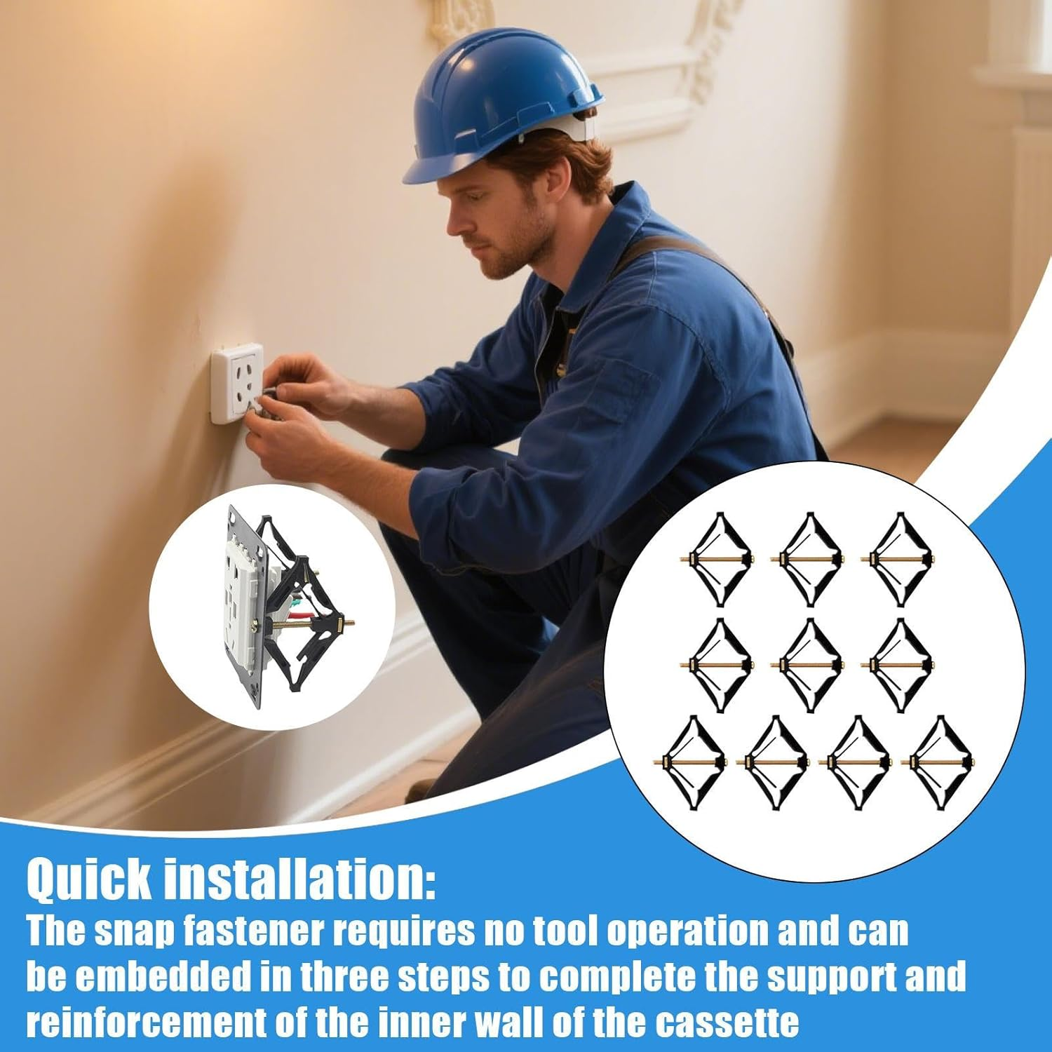 Wall Mounted Box Part Repair, Wall Mounted Repair for Electrical Box | Multi-Purpose Electrician Supplies, Cassette Fixing Aid for Apartment Dormitory School image number 3