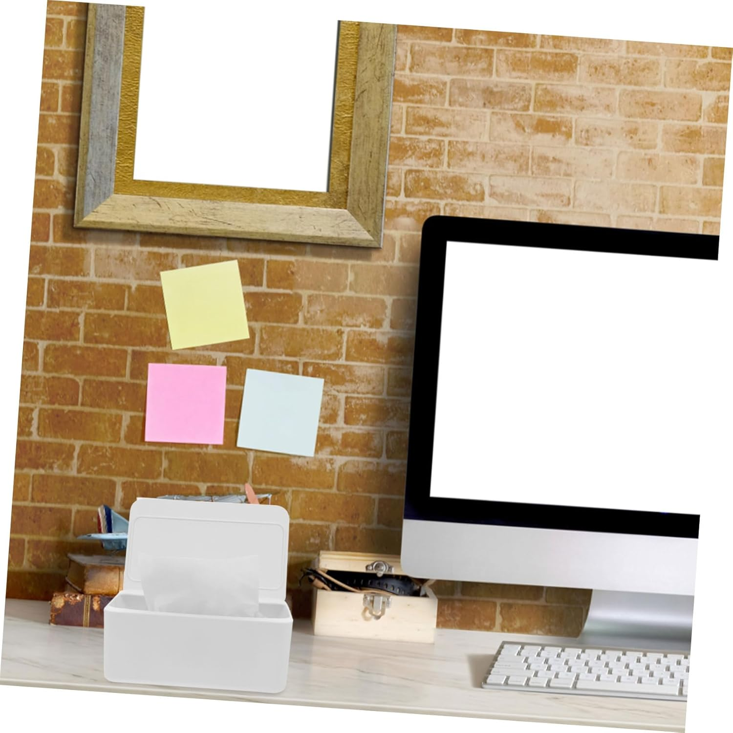 ARTIBETTER Facial Tissue Box Wipes Storage Container Lid Compact Wipes Dispenser for Kitchen Easy to Maintain