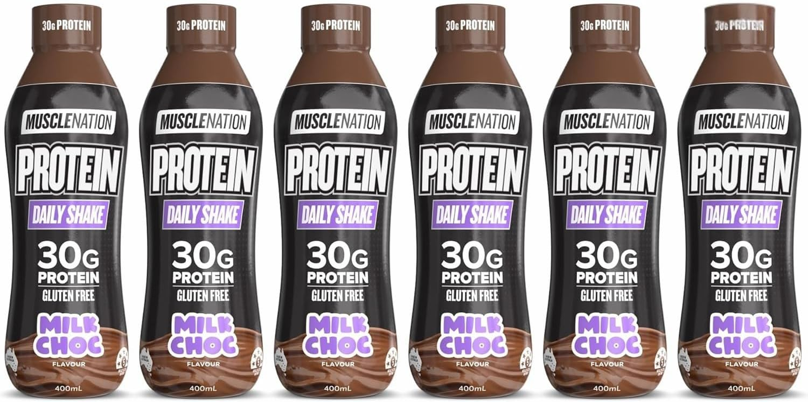 Muscle Nation 6 X Ready to Drink Protein Daily Shake Vanilla Ice Cream 400Ml