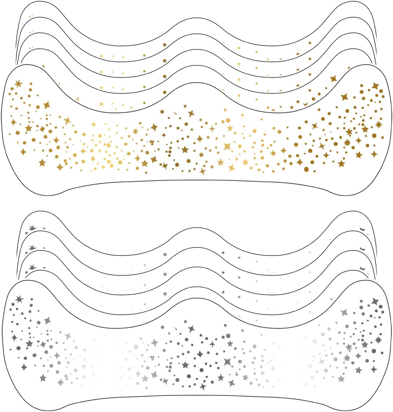 Agwenkui 10Pcs Glitter Freckles Face Tattoo - Natural-Looking Speckles Makeup Patches Freckles Tattoo with Speckles Patches for Face Makeup Glitter Designs (Gold Silver) image number 2