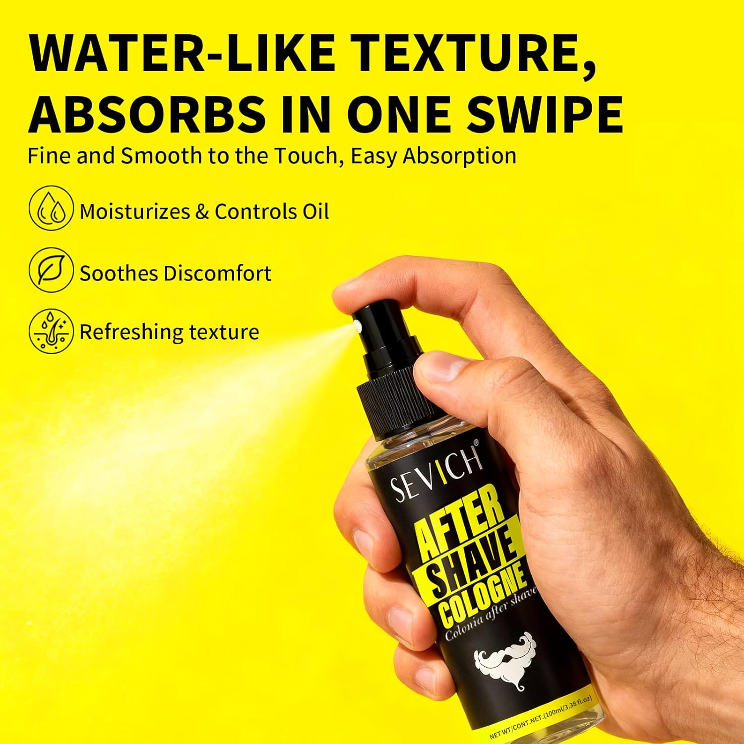 SEVICH Aftershave for Men,Soothing Spray with Aloe Vera & Oat Extract,Refreshing Scent,Relieves Razor Burn & Irritation,100Ml image number 2