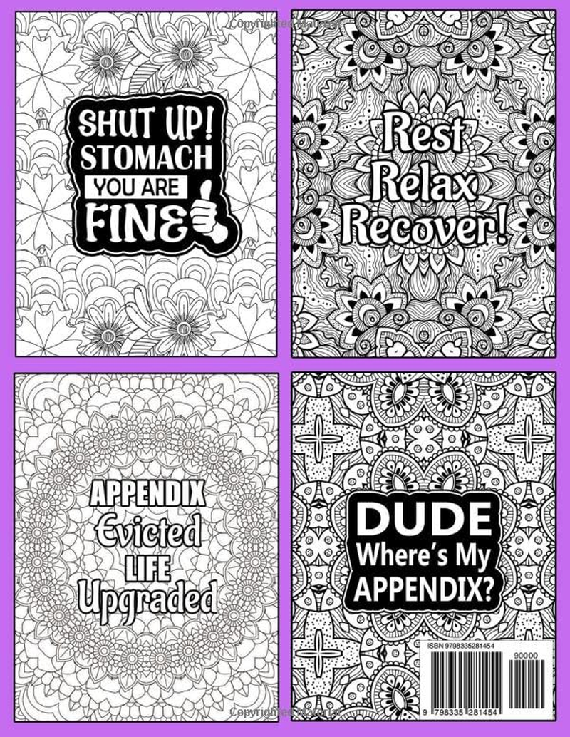 Appendix Surgery Recovery Gifts: Appendix Surgery Activity Book: Appendix Surgery Fun with Relatable Coloring Pages, Sudoku & Word Search