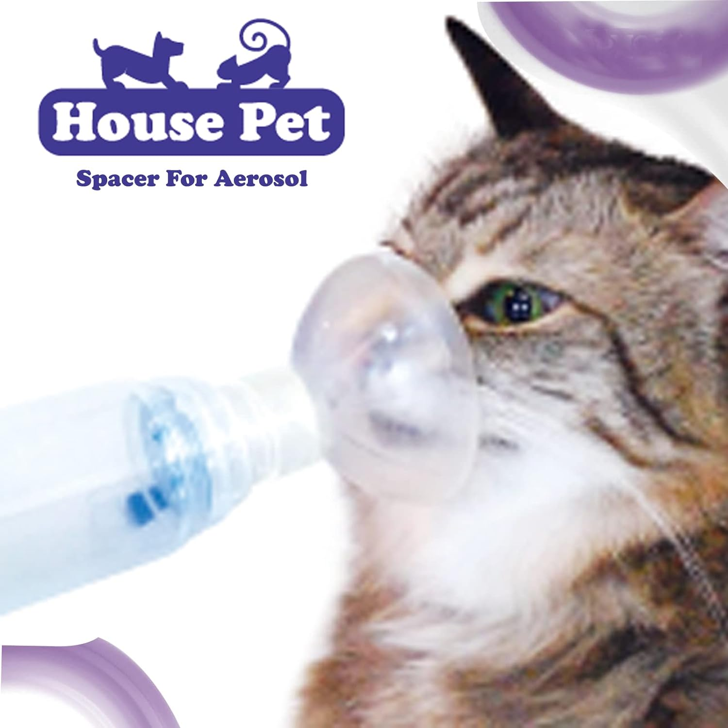 Inhaler Spacer for Dogs/Cats with 2 Silicone Masks, Aerosol Chamber Canine Spacer for Cats and Doggy for Respiratory Diseases Such as Bronchitis Feline Breathing Shortness Asthma image number 4