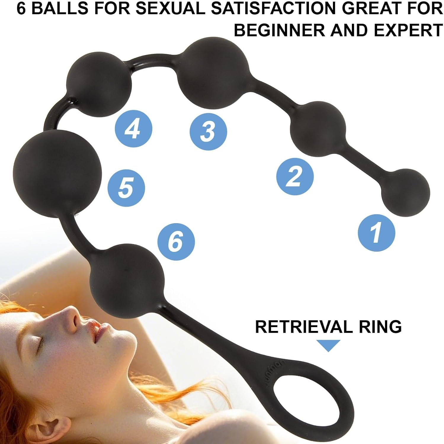 1 Pcs Anal Beads BDSM Gradual Size Increase Spherical Anal Plug Sex Toy,Safe Pull Ring a Pull Rod Cleanable Anal Toy,For Both Men and Women