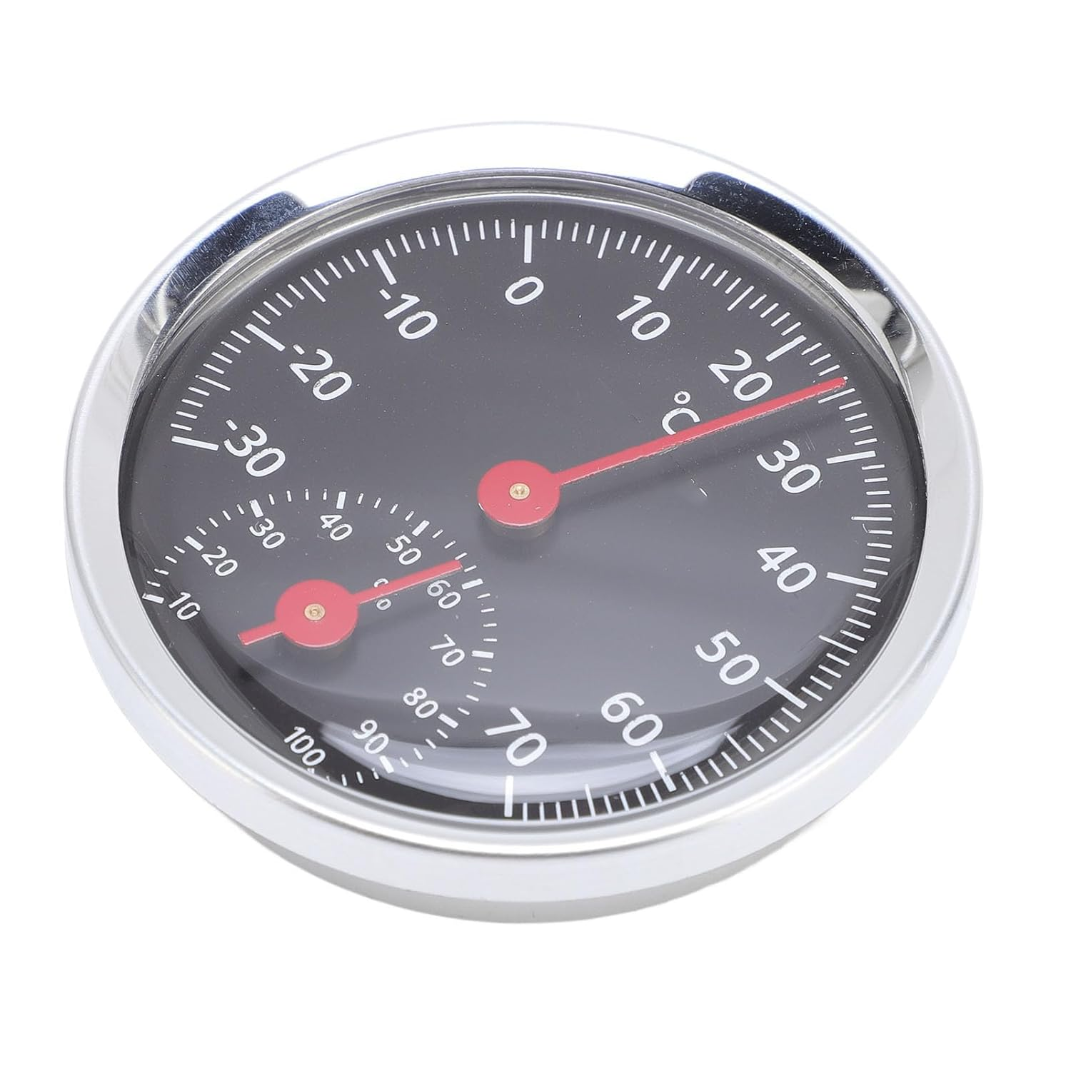 Jectse Temperature Humidity Meter Car Thermometer Hygrometer Mechanical No Battery for Indoor, Aluminium Alloy, 1 Thermometer Hygrometer for Refrigerators image number 2