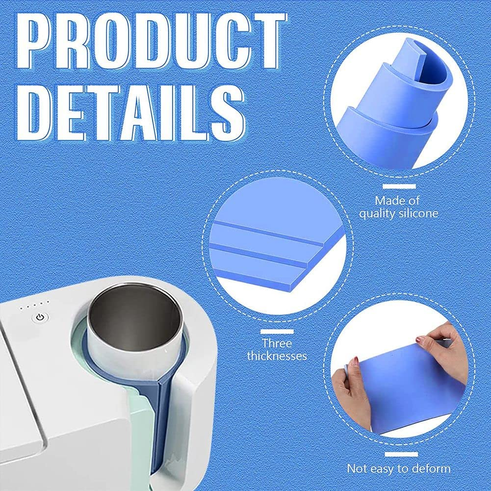 Oidnvay 3 Pcs Sublimation Tumbler Wrap Silicone Sheets with Mug Press Bundle Accessories and Mug Press Sublimation Machine