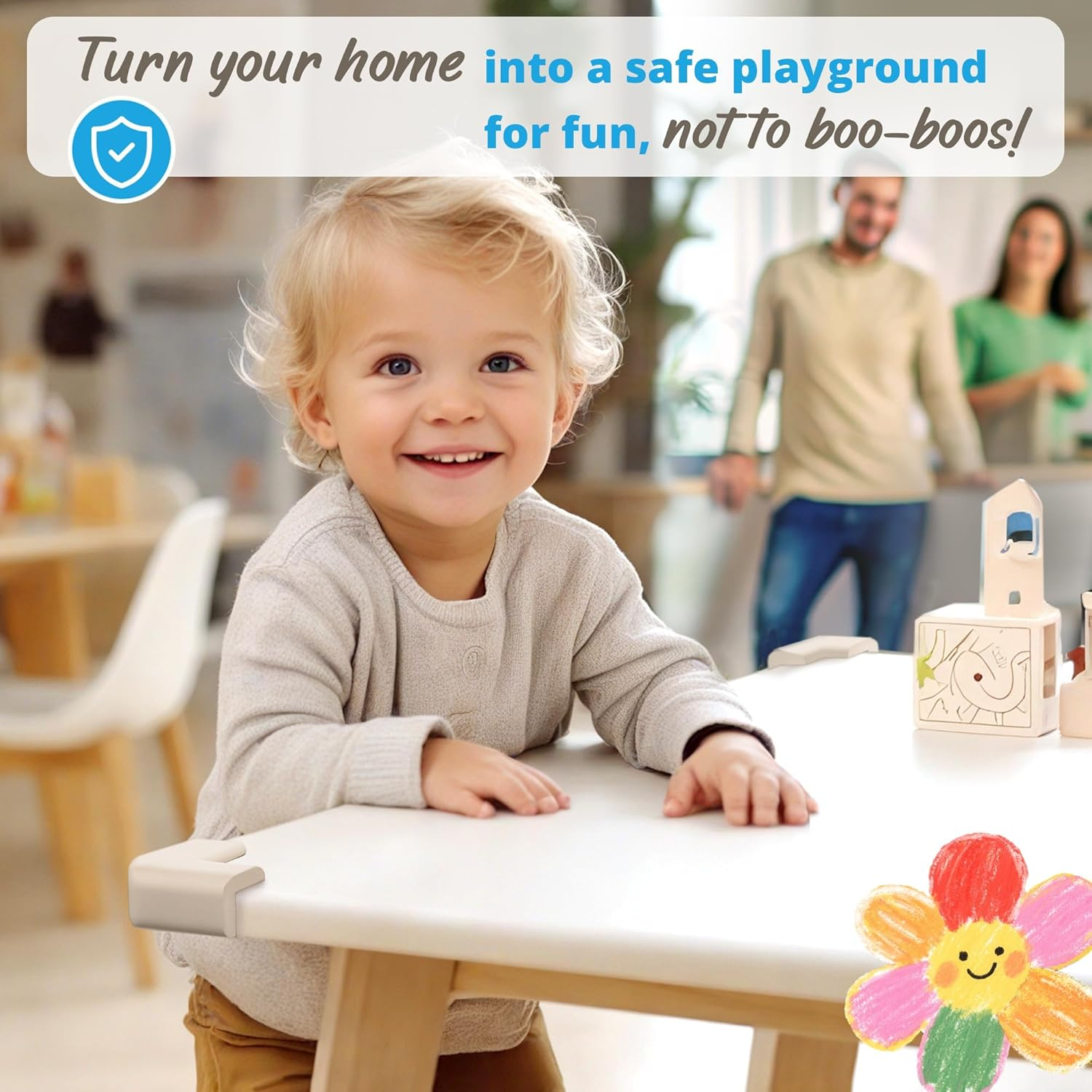 Corner Protector Baby Proof | Corner Guard Child Safety for Babies, Toddlers, Kids | Foam Corner Covers for Furniture, Table, Desk | 8 Pack (Ivory White) image number 3