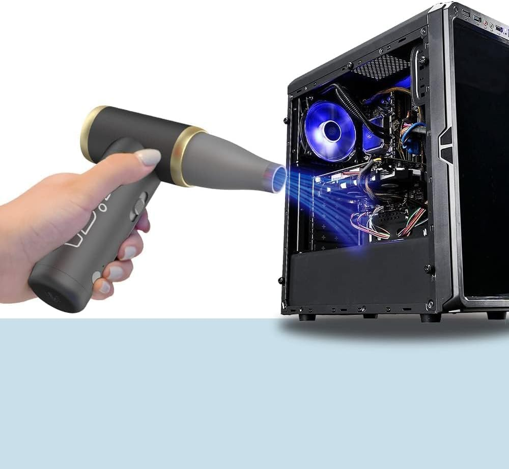 Kica 2 Electric Air Blower, Air Duster for Computer/Keyboard/House Cleaning,Car Dust,Hair Drying,Air Inflation,Clean Camera Lens,Rechargeable,Support Fast Charging,Air Can Substitute Tool,Black image number 5