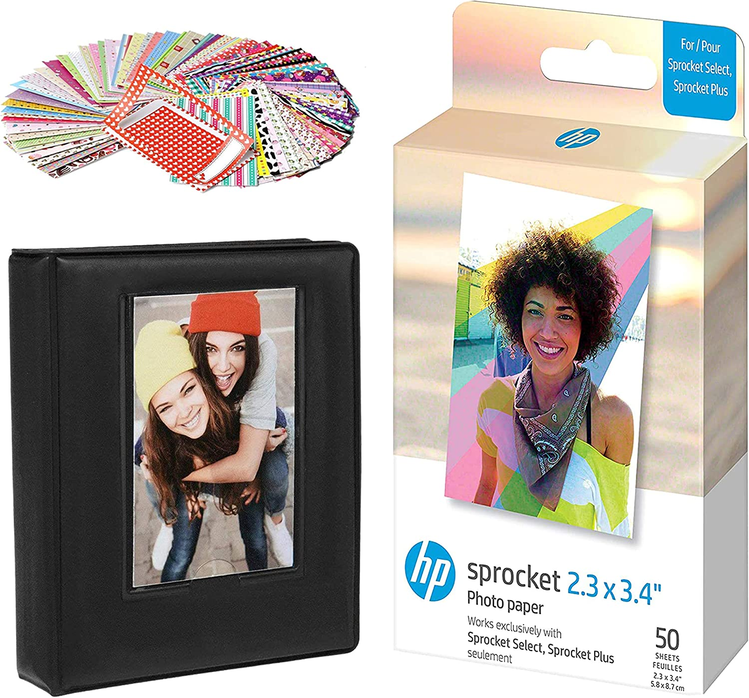 HP Sprocket 2.3 X 3.4 Premium Zink Sticky Back Photo Paper (50 Sheets) Starter Bundle image number 2
