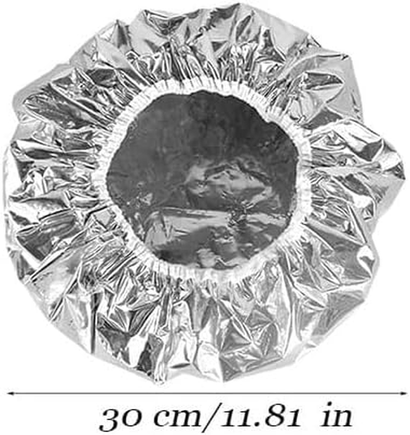 Aluminum Foil Deep Conditioning Hair Caps, 10 Pack Aluminum Foil Deep Conditioning Caps, Silver Foil Heat Cap for Deep Conditioning image number 4
