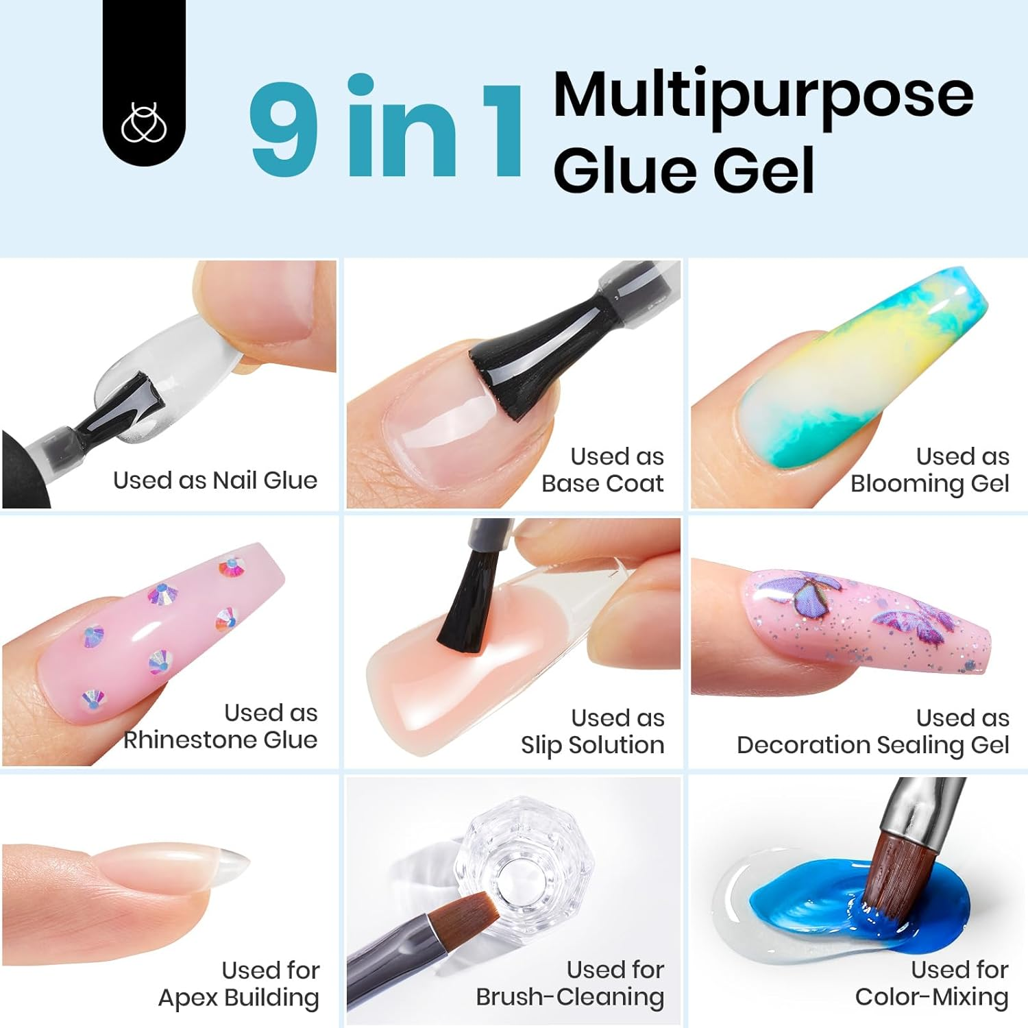 Beetles Gel Nail Kit Almond-500Pcs Gel Nail Kit Easy Nail Extension Set Short Almond Shape 5 in 1 Nail Glue Gel Extension Nail Kit Uv Led Lamp Acrylic False Nail Tips Kit DIY Nails Art for Women