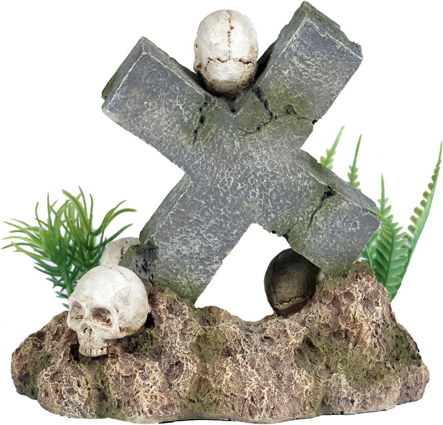 Pet Tings Cross and Skulls Aquatic Ornament - Aquarium Decoration - Vivarium Decoration image number 1