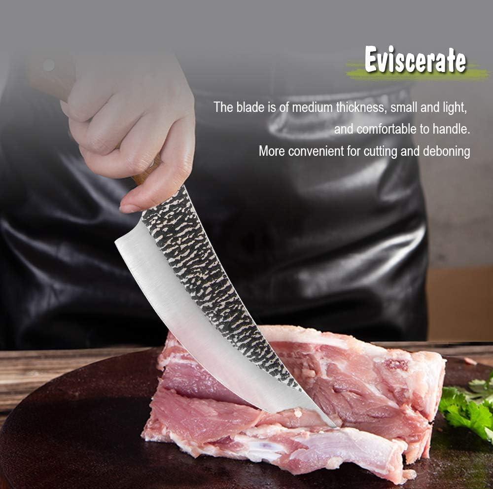 Ariv Hommey 7" Handmade Forged Boning Knife Sharp Blade High Carbon Blade Steel (7") image number 3