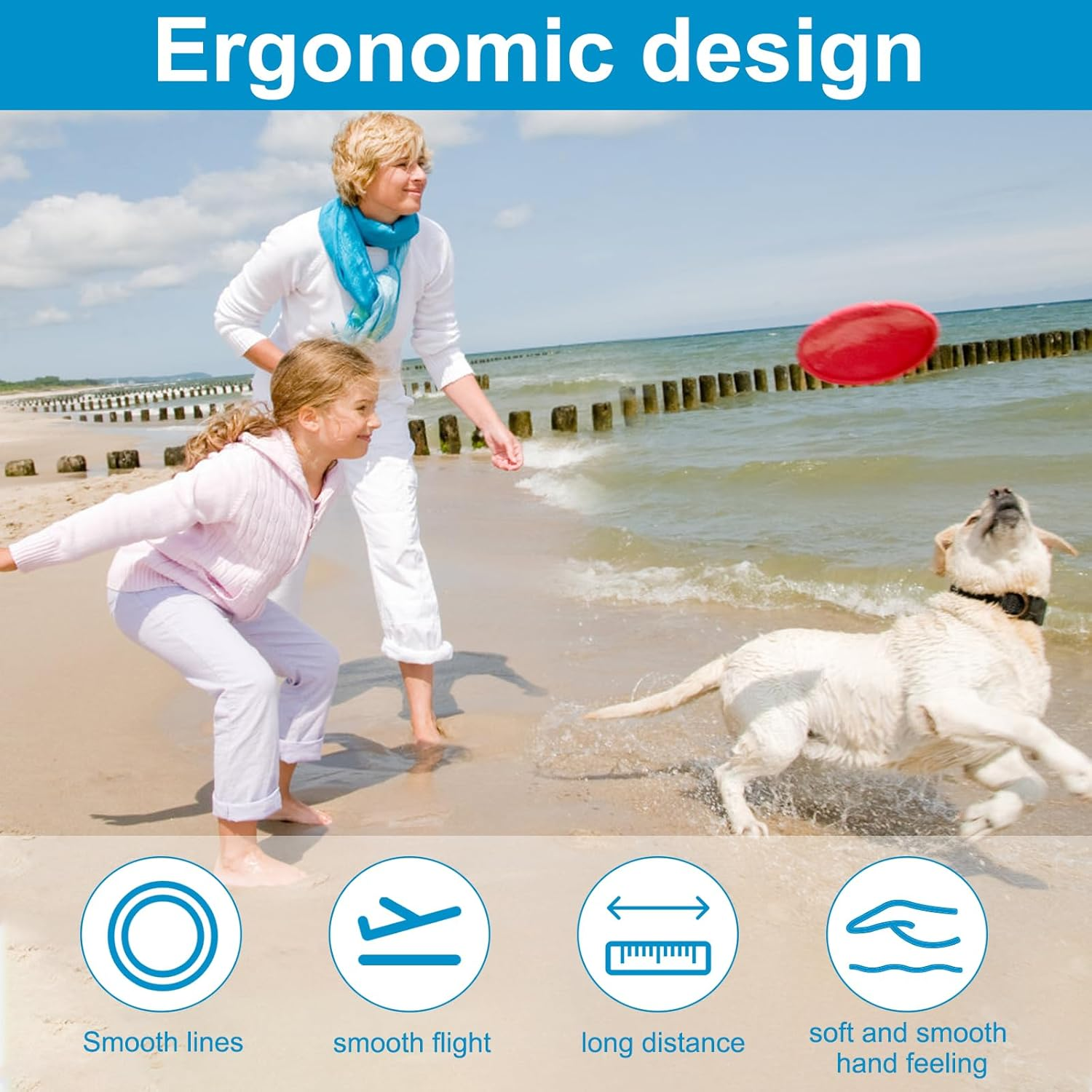 Pack of 7 Dog Frisbees, 17.5 Cm Training Discs Dog, Dog Toy Frisbee Made of Natural Rubber, 7 Colours Water Frisbee, Versatile Soft Frisbee for Dog Training, Throwing, Catching and Playing