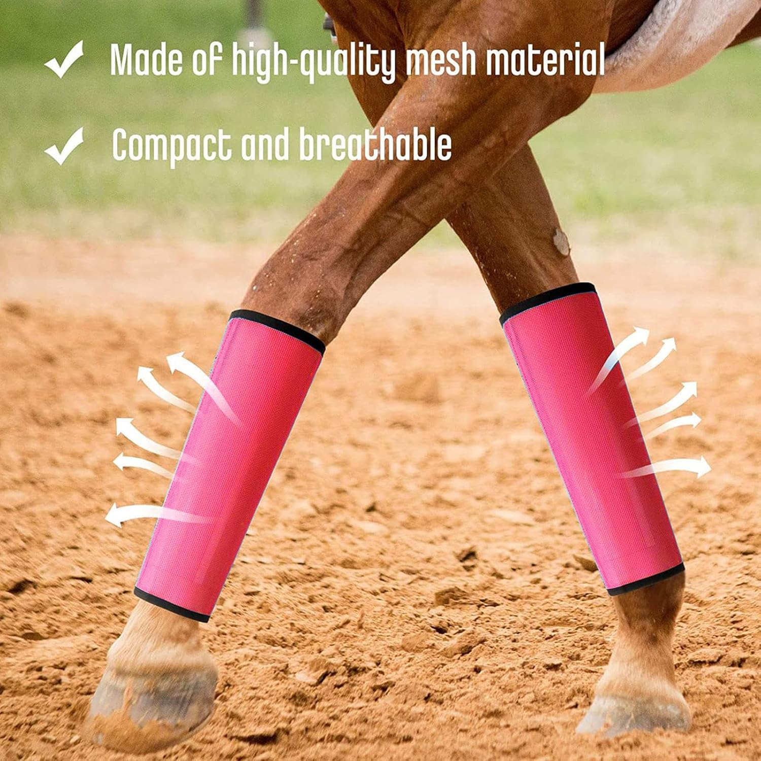 Horse Leggins, 4Pcs Breathable Horse Fly Boots Tear Resistant Horse Leg Wraps Non Slip Mesh Horse Boots Easy to Wear Horse Fly Leggings for Preventing Flies and Mosquitoes Bites image number 3