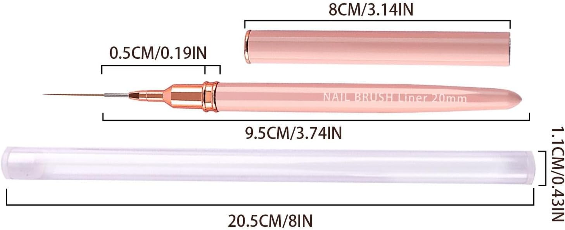 Liner Brushes - French Tip Brush,Elegant Nail Pen Set with Comfortable Handles Easy to Use Professional Liner Tools