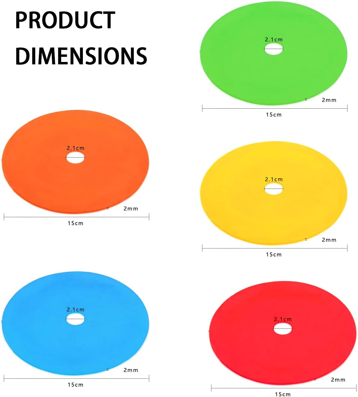 10PCS Flat Cones Spot Markers, Spot Floor Point Markers,Suitable for Agility Training,Football,Basketball,And Sports Training, anti Slip Training Markers image number 1