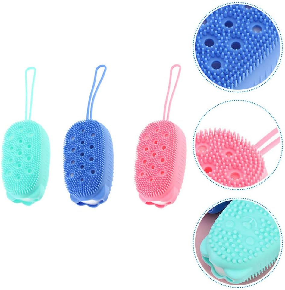 3Pcs Bath Brush Bath Brush Back Scrub Brush Brush Bath Tools Body Cleaning Brush Shower Brush Circulation Brush Skin Massager Sponge the Bubble Shampoo Brush Silica Gel image number 6