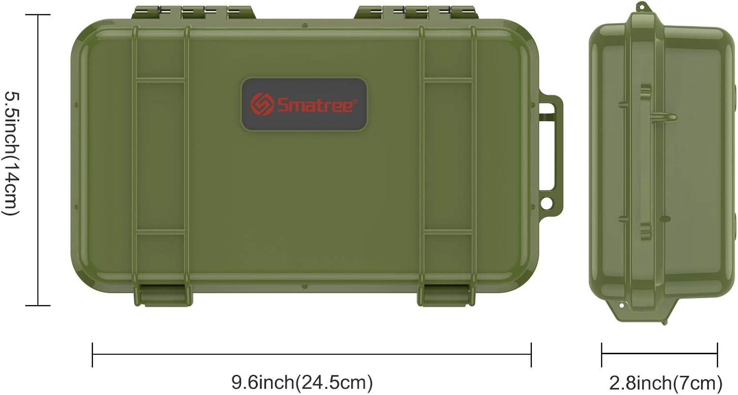 Smatree Waterproof Hard Case Compatible for Gopro Hero 12/11/10/9/8/7/6/5/Hero 2018 /DJI Osmo Action, Portable, Shock, Durable (Camera and Accessories NOT Included) (Green)