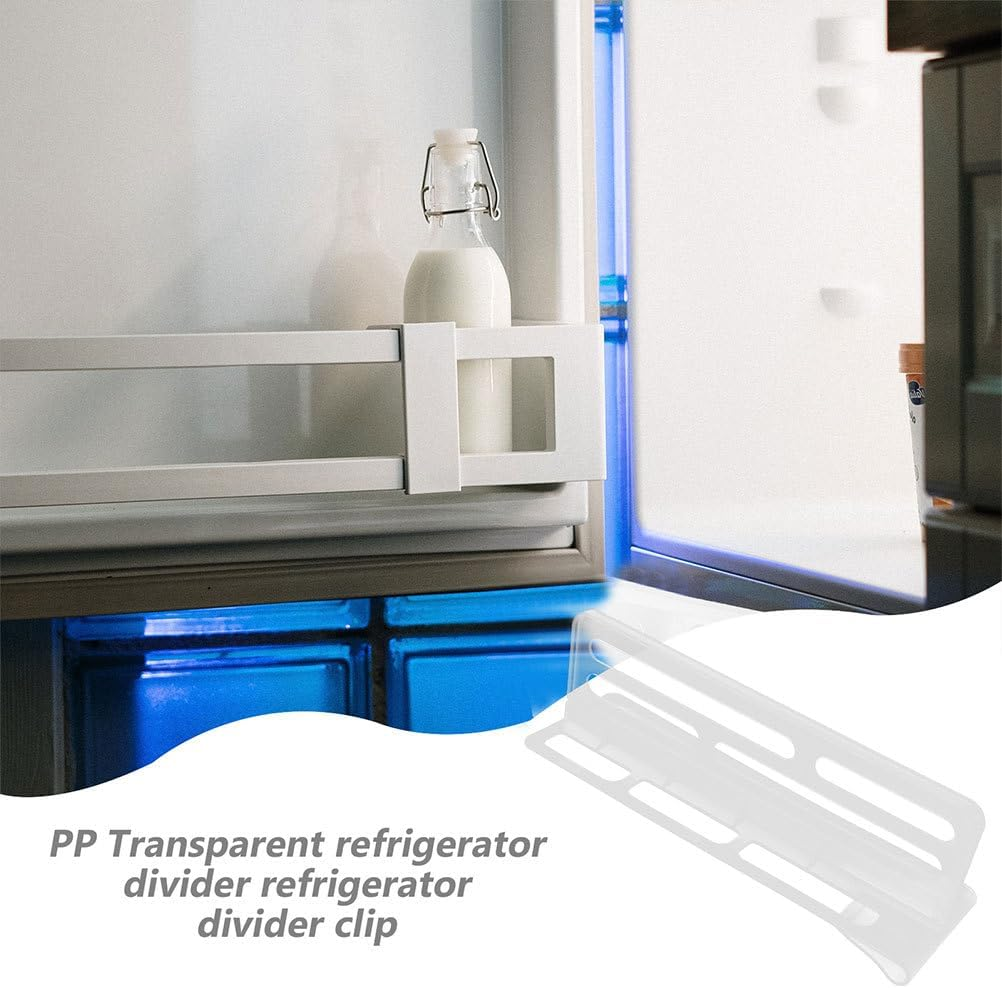Jojofuny 3Pcs Adjustable Refrigerator Divider: Space-Saving Refrigerator Partition Bins for Efficient Fridge Organization - PP Shelf Separator, 10.03 X 3.14 X 2.91 Inch image number 5