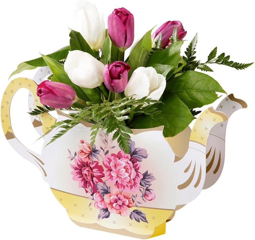 Talking Tables Truly Scrumptious Floral Vintager Teapot Vase Decoration for a Tea Party, Multicolor - Teapot, Teapot