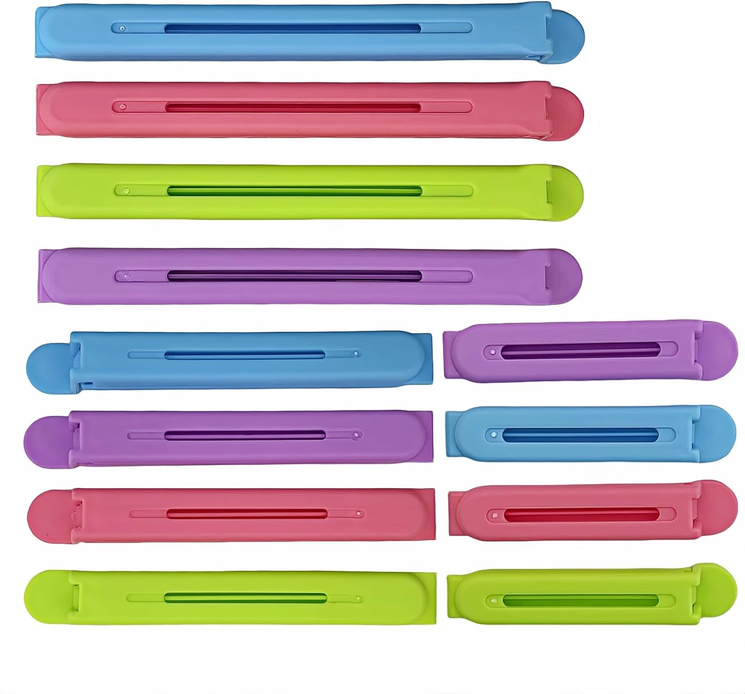 Castaic 12Pcs Plastic Sealing Clips for Food Bags, Food Preservation，Bag Clips in 3 Size (Set 1) image number 2