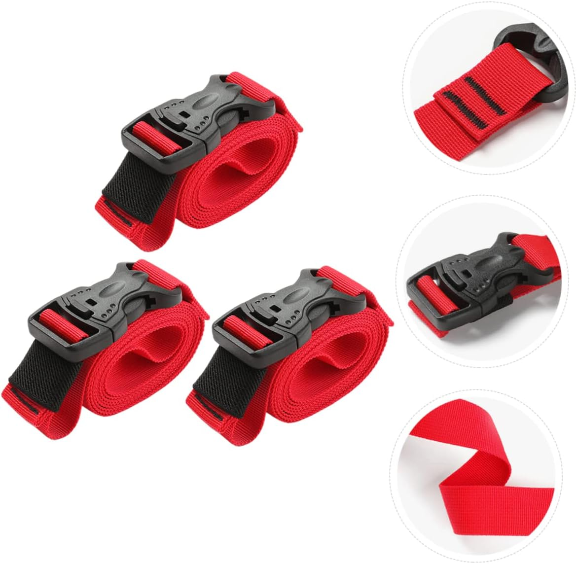 Angoily 3Pcs Luggage Straps Suitcase Belts Multifunctional Strapping Strap Fastening for Luggage Nylon Sturdy Buckle image number 6