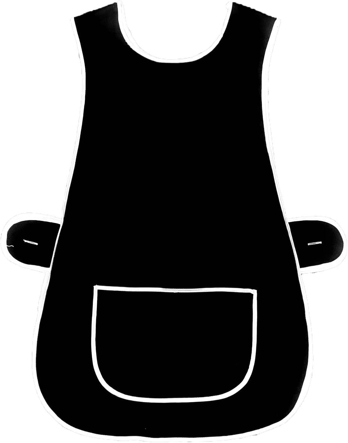 BITALY Universal Ladies Women Black Colour Tabard Apron Overall Kitchen Catering Cleaning Bar Pocket