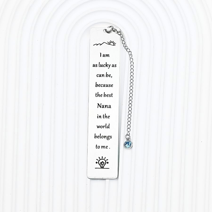 Nana Gifts Bookmark from Grandkids Grandchildren I Am as Lucky as Can Be Book Marks for Reading Book Lover Nana Grandma Christmas Birthday Gifts for Nana Grandmother Bookworm Gift image number 1