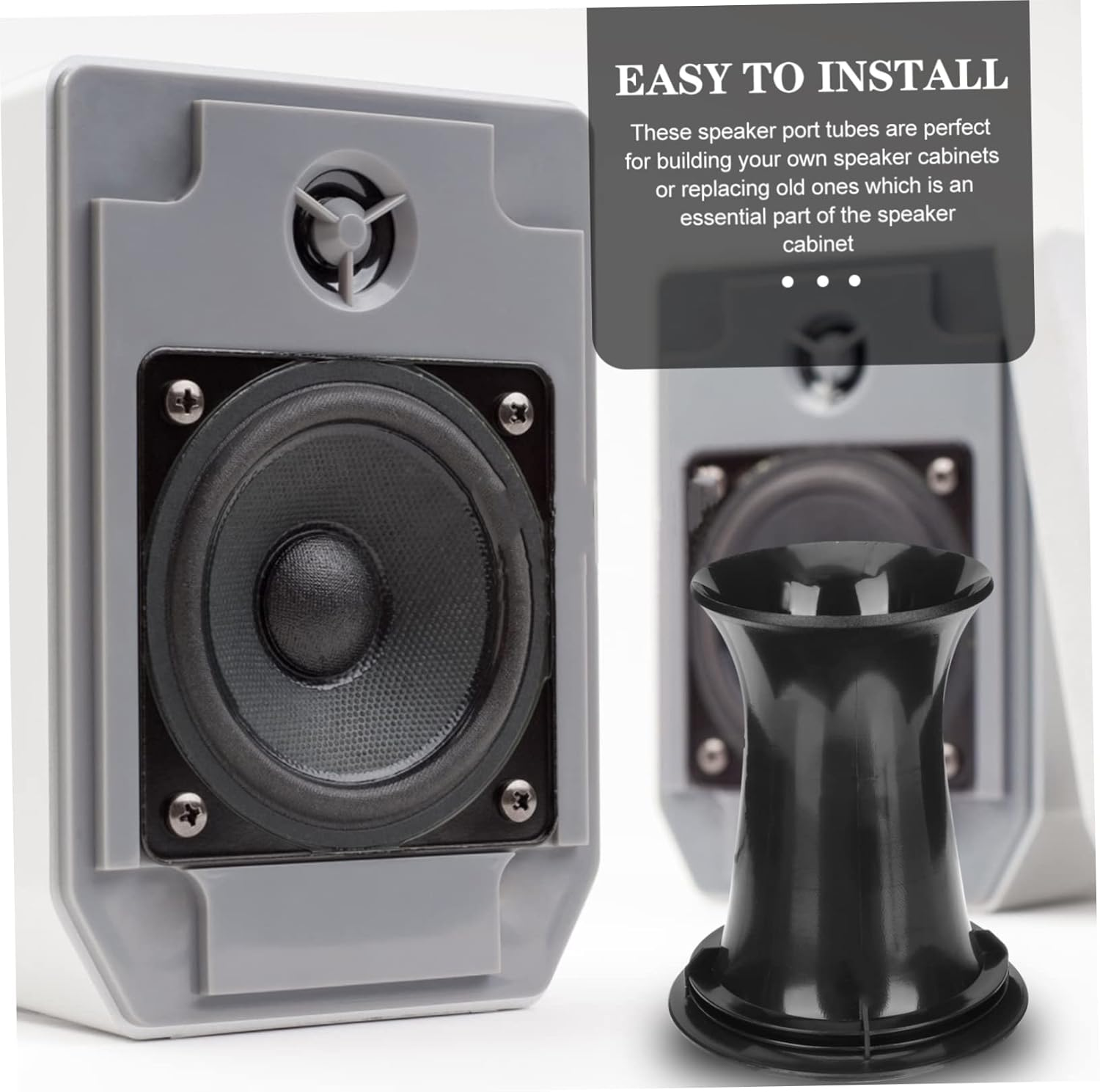 Generic 8Pcs Audio Punching Speaker Voice Tube Outlet Fittings Speaker Port Tube Bass Accessories Horns Car Horn Car Stereos Speakers Plastic Subwoofer Port Tube Black