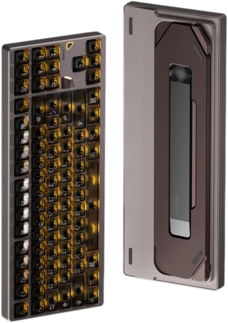 QWERTYKEYS Hex80 Ultimate Hall Effect Keyboard &ndash; 50Gf OWLAB Ti Magnetic Switches, 0.005Mm Rapid Trigger, Full Aluminium, PVD Weight, RGB Backlight, Gasket Mount (Spray-Coated Babypink)