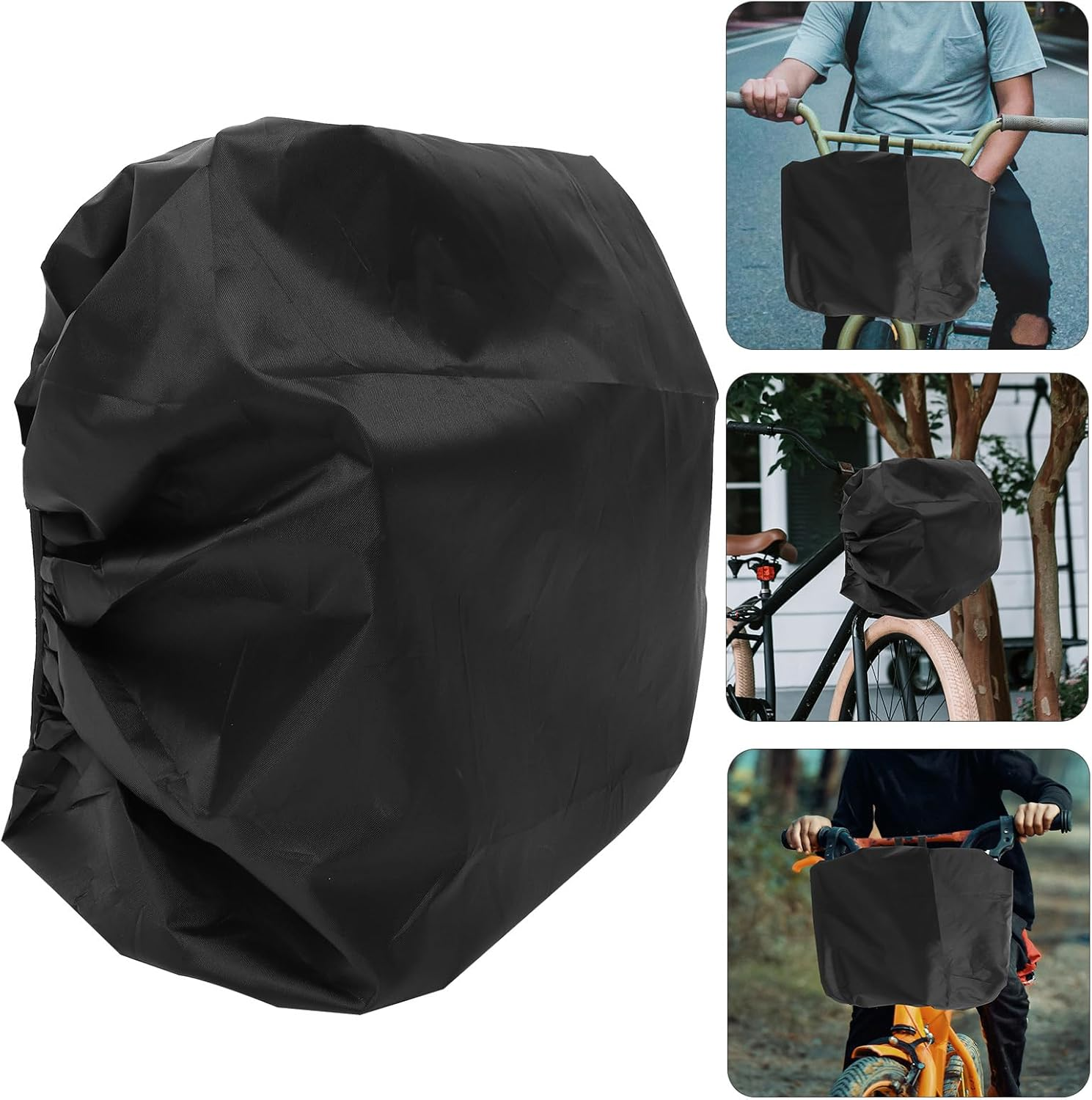 BESPORTBLE Waterproof Bike Basket Cover &ndash; Heavy-Duty Canvas Protector for Electric Bikes, Outdoor Cycling, and Front Baskets (Black) image number 3