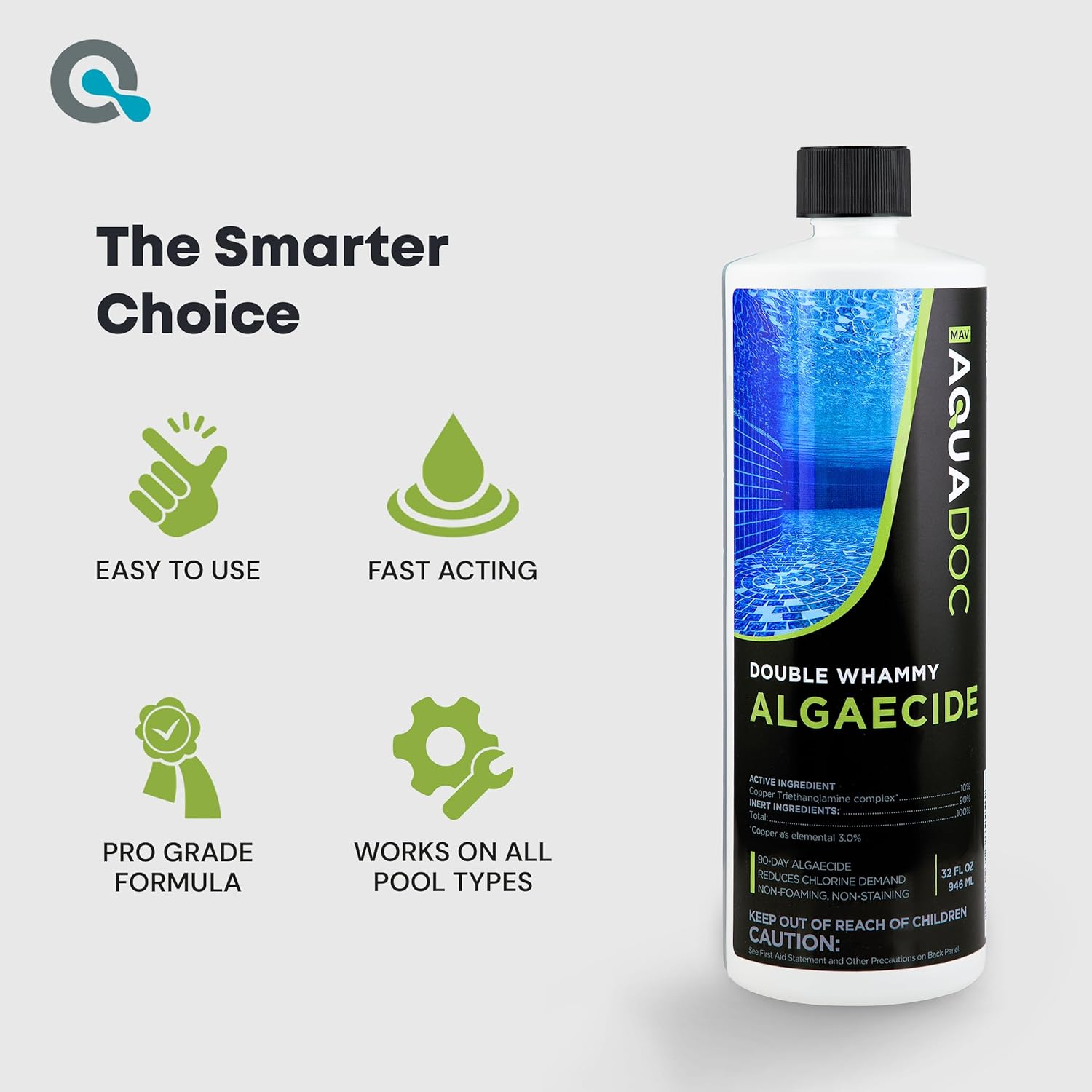 Copper Pool Algaecide for Swimming Pool - 90 Day Algaecide for Inground Pool to Prevent and Remove Pool Algae - Super Algaecide for Pool Opening - Aquadoc 32Oz image number 4