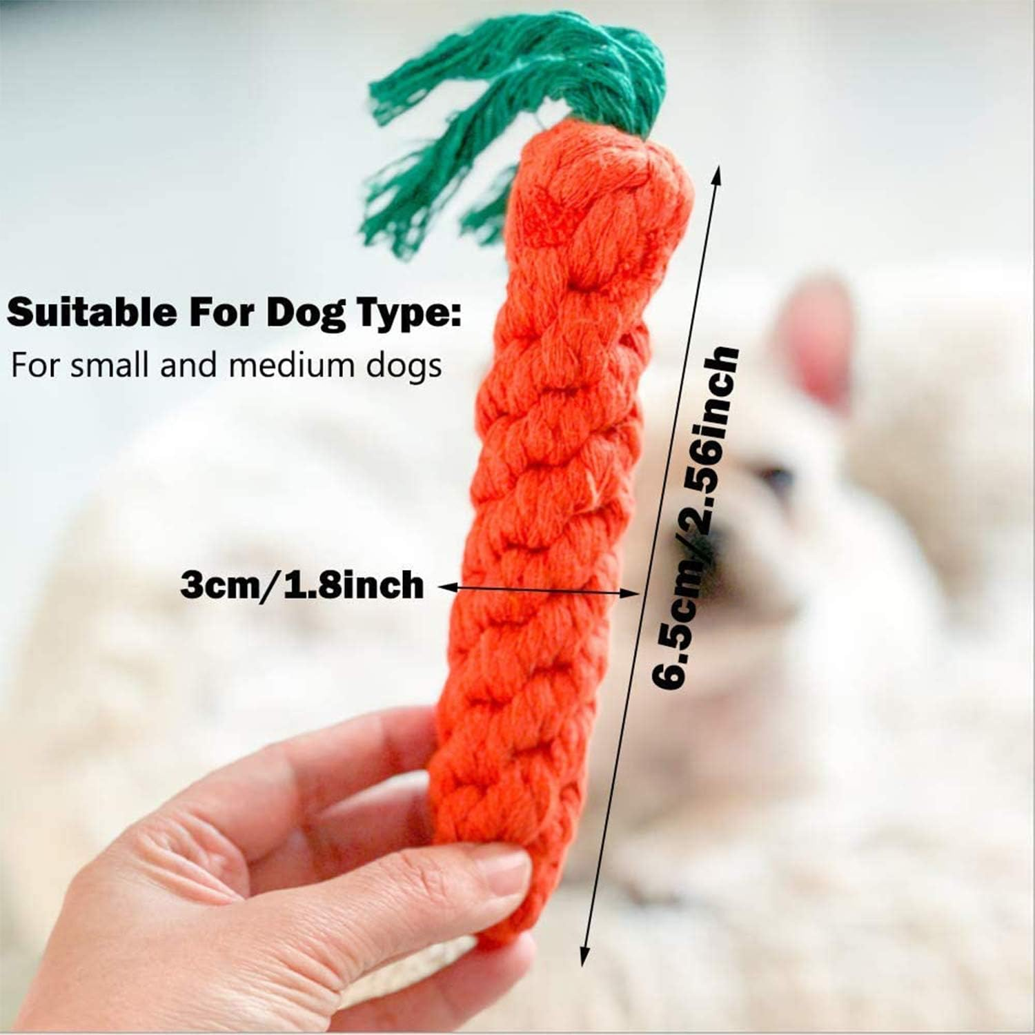 MEKEET Dog Puppy Boredom Rope Toy, 2 Pack Cotton Natural Teeth Cleaning Chew Rope Dogs Ball Knot Training Toy Small Dogs Toy image number 5
