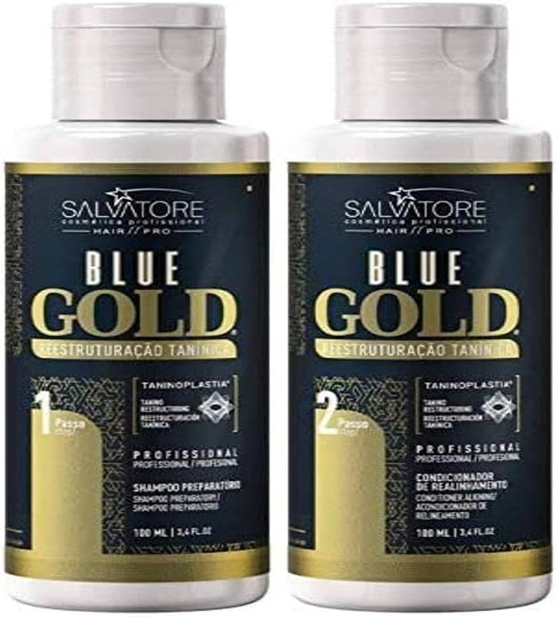 Blue Gold Salvatore 2 X 100 Ml Green Vegetable Tannins Straightening Kit