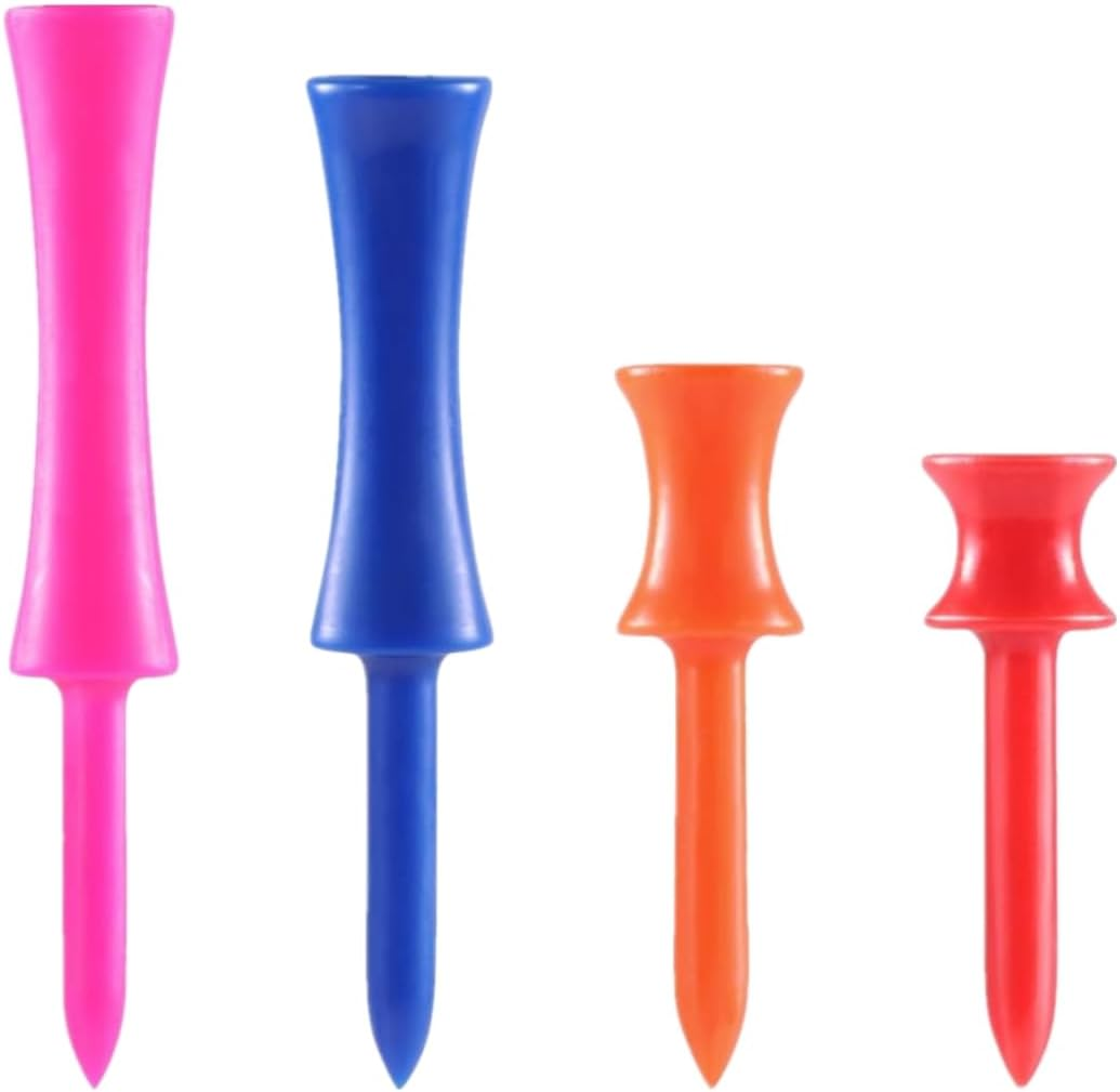 80 Pieces Golf Tee, Double Layer 4 Sizes Golf Ladder Three Way Plastic Golf Tee Kit Golf Castle Suitable for Indoor Outdoor Family Golf Training in a Variety of Colors image number 1