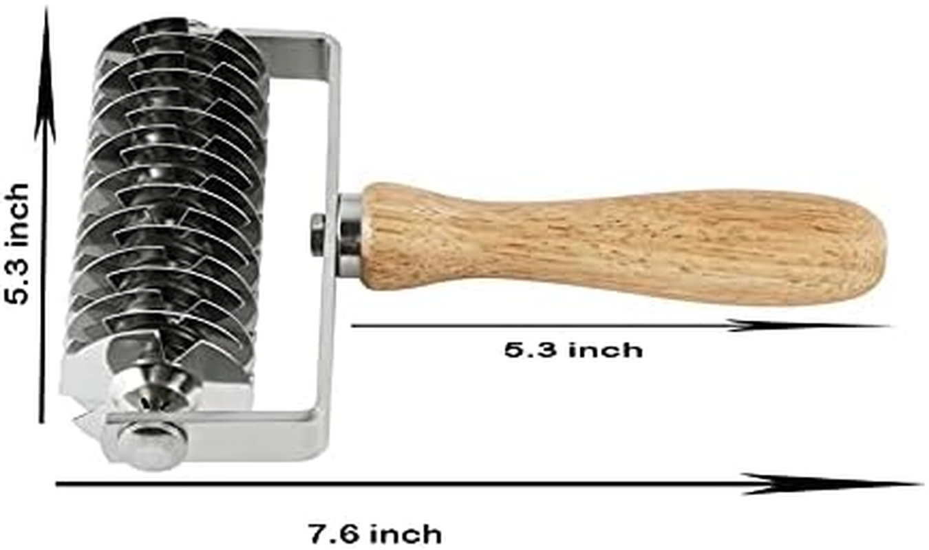 INCHOO Homemade Stainless Steel Dough Lattice Roller Cutter Bread Pastry Baking Tool Dough Docker Needle Roller Wheel image number 6