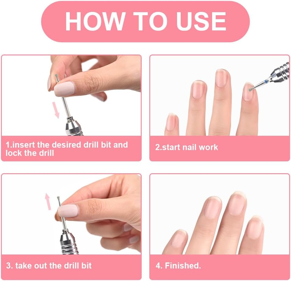 KADS Carbide Diamond Sanding Bit for Nail Prep Shaping, Upgrade Nail Drill Tips for Manicure Salon Cuticle Remove (10Pcs Inverted Cone Shape) image number 1