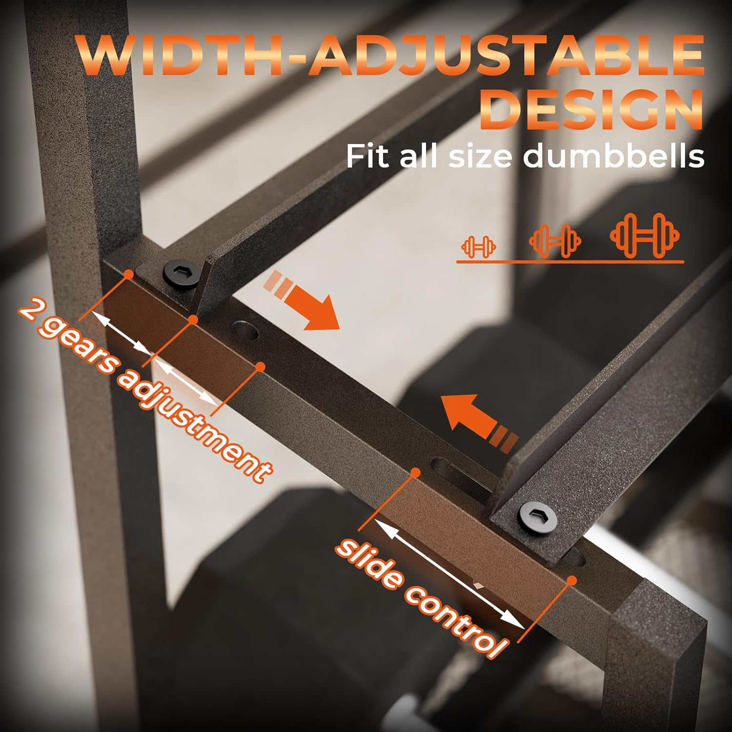 Dumbbell Rack Weight Stand - Bonvork Adjustable Weight Rack for Dumbbells, Home Gym Storage Rack for Yoga Mat Foam Roller Kettlebells, Workout Equipment Storage Organizer with Wheels - Newly Upgraded image number 3