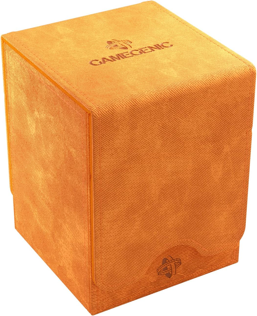 Gamegenic Squire 100+ XL Convertible Deck Box EXCLUSIVE LINE | Card Storage Box | Removable Cover Clips | Holds 100 Double-Sleeved Cards in Extra Thick Inner Card Sleeves | Blue/Orange Color | Made By - Blue image number 3