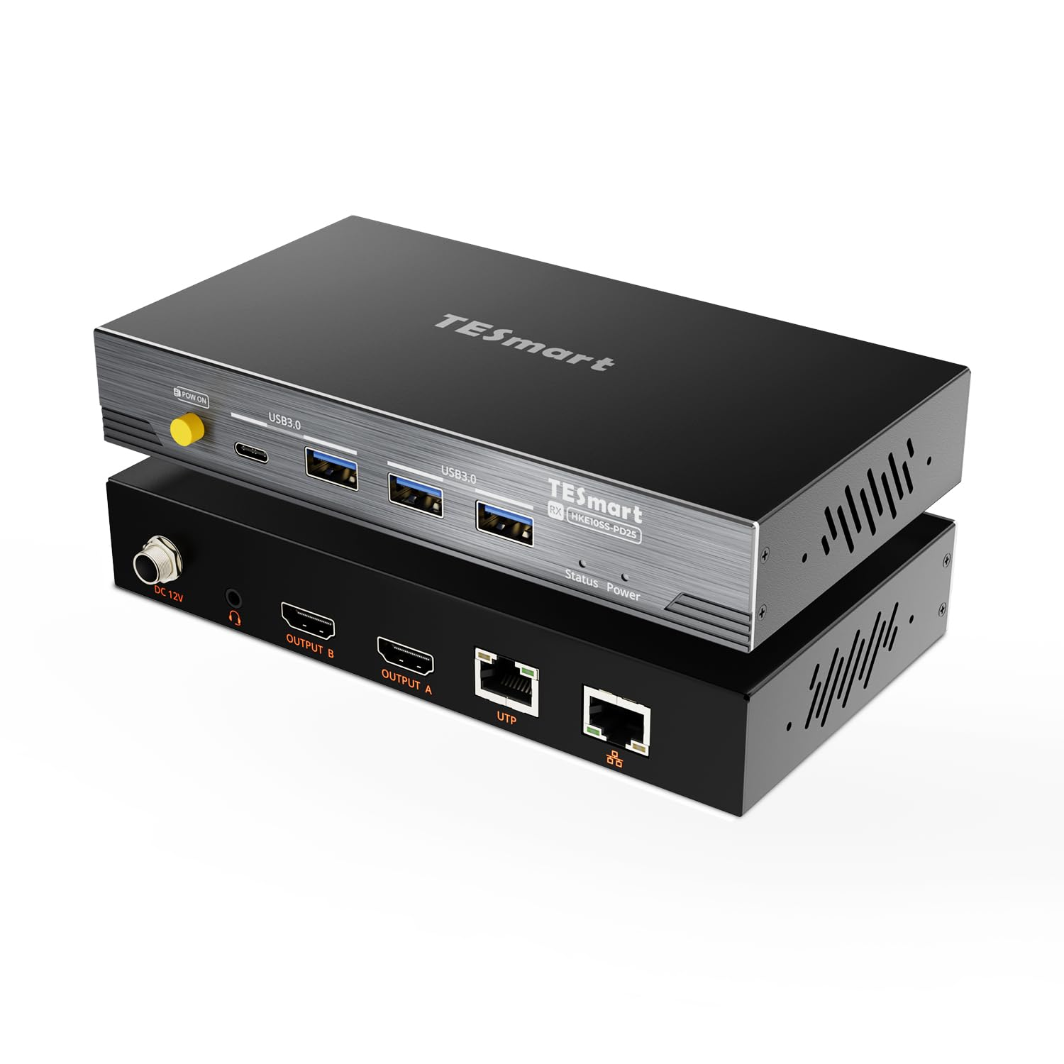 Tesmart 4K@60Hz Dual Monitor HDMI KVM Extender over CAT6/7 100M &ndash; Supports Keyboard & Mouse Control, USB 3.0, EDID, IR Remote, and Loop-Out for PC, Laptop, Server image number 1