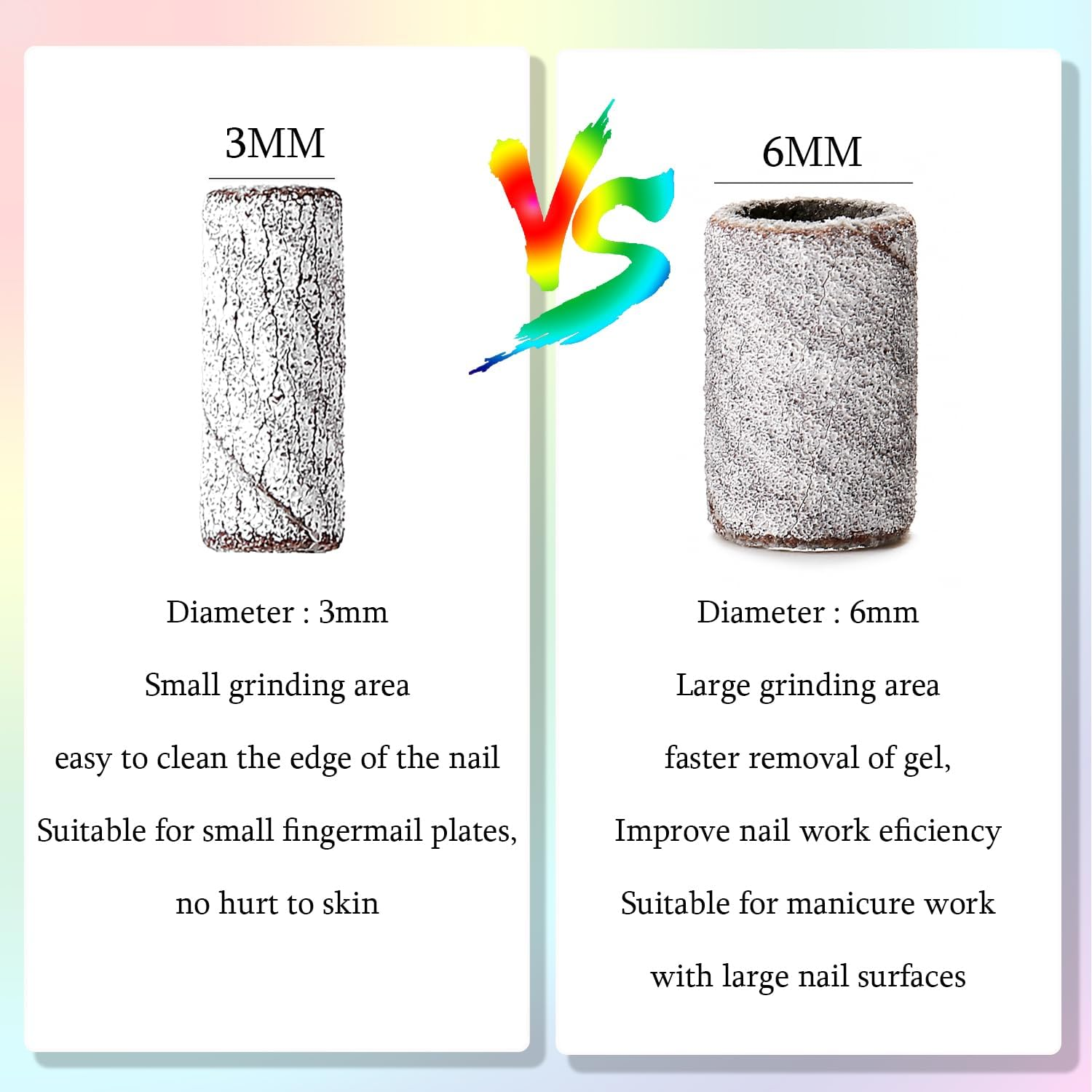 ERUIKA 100Pcs Nail Drill Bits Small Sanding Bands with Upgrade 3.1Mm Mandrel Bit, 240 Extra Fine Grit Nail File Sanding Bands for Acrylic Nails Gel Removing Shaping Manicures and Pedicure(Zebra,240) image number 5