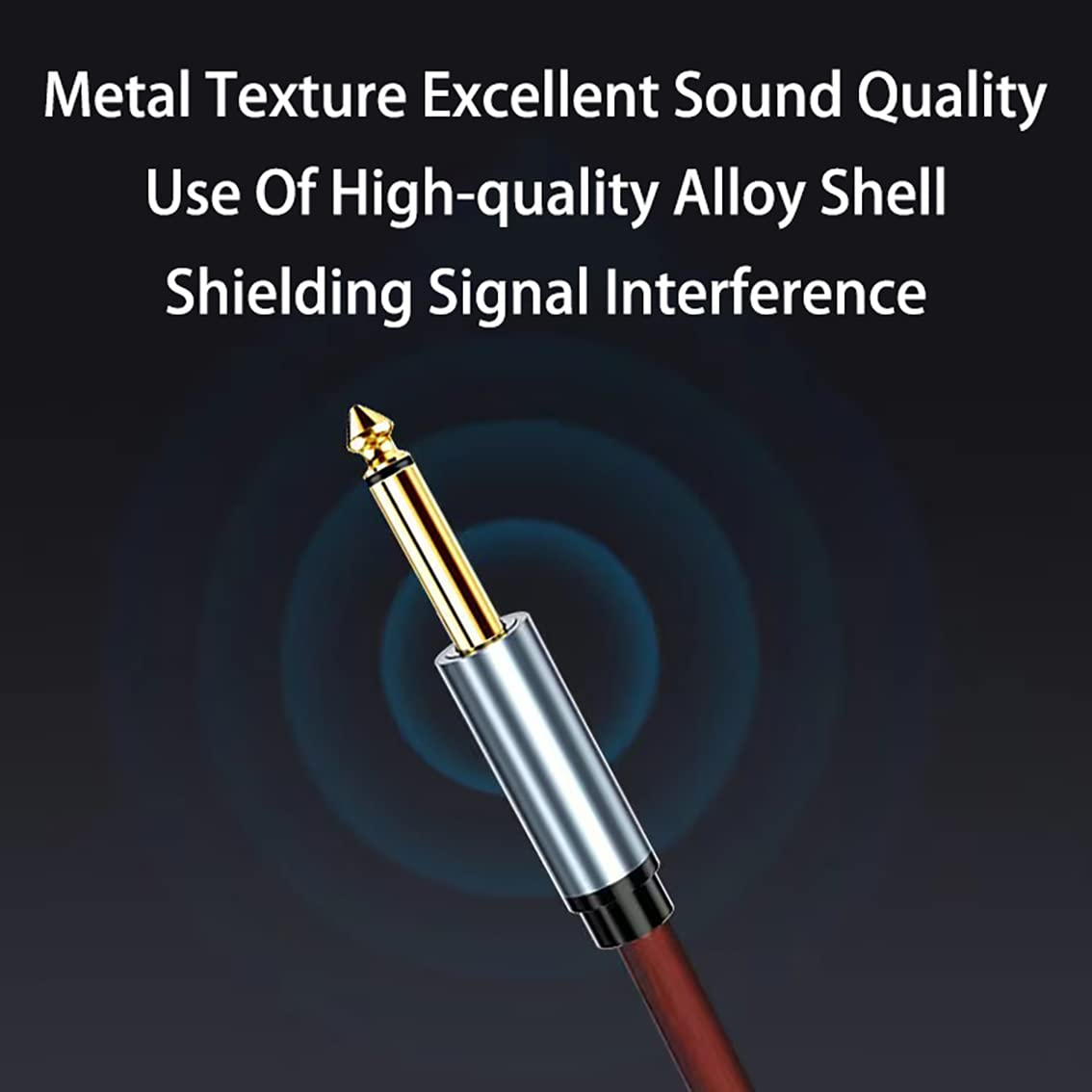 6.35Mm Instrument Cable, Tunghey Premium 6.35Mm Mono Jack 1/4" TS Cable Unbalanced Guitar Patch Cords/Instrument Cable Male to Male with Zinc Alloy Housing (2M) image number 1