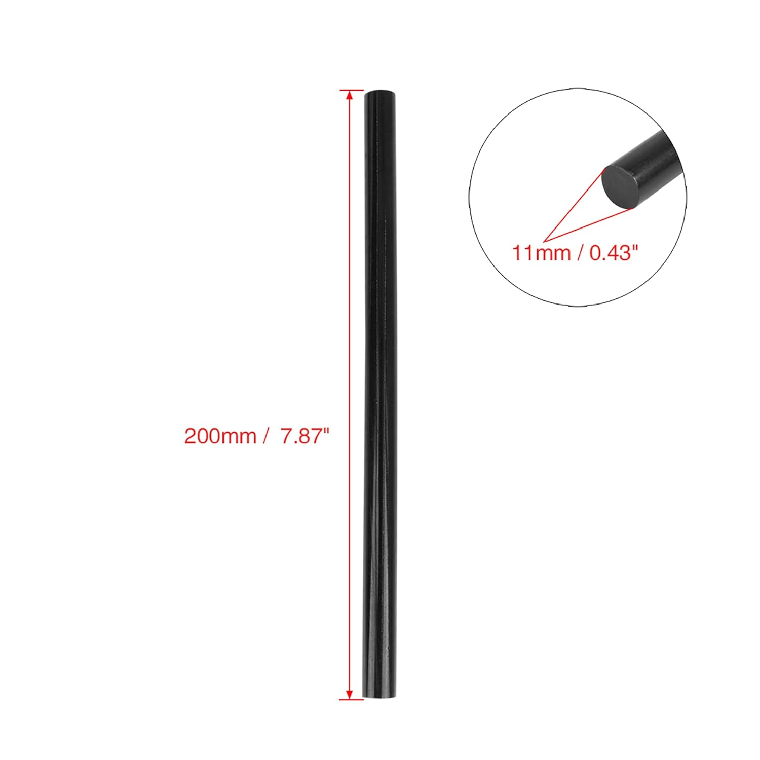 X AUTOHAUX 12 Pcs 11Mm X 200Mm Hot Glue Sticks Auto Body Paintless Dent Removal Repair Black for Car image number 5